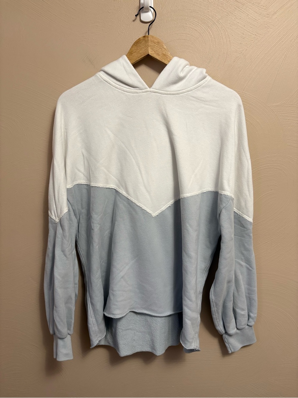 Abercrombie & Fitch Soft A&F Collection Color Block Hoodie White Blue Size XL